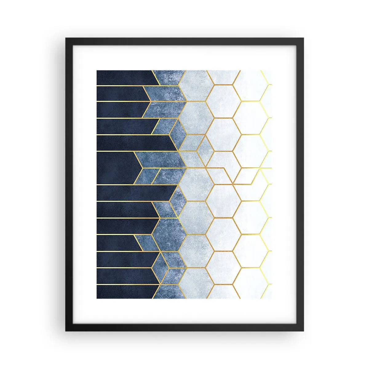 Affiche dans un cadre noir - Poster - Composition en rythme syncopé - 40x50 cm