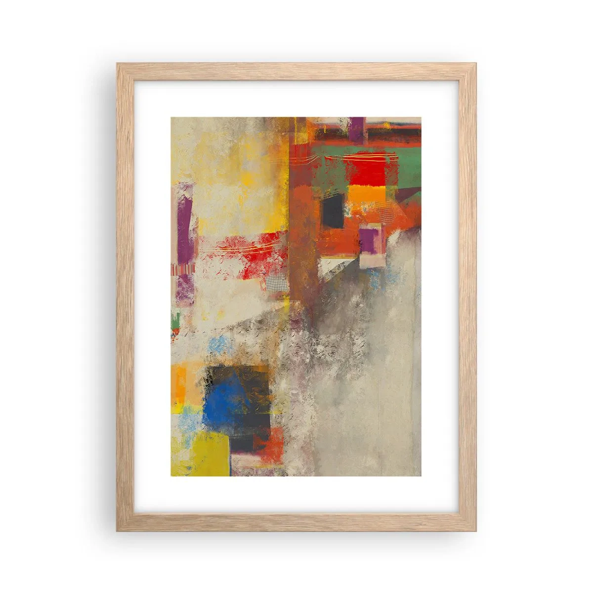 Affiche dans un chêne clair - Poster - Géométrie des couleurs - 30x40 cm