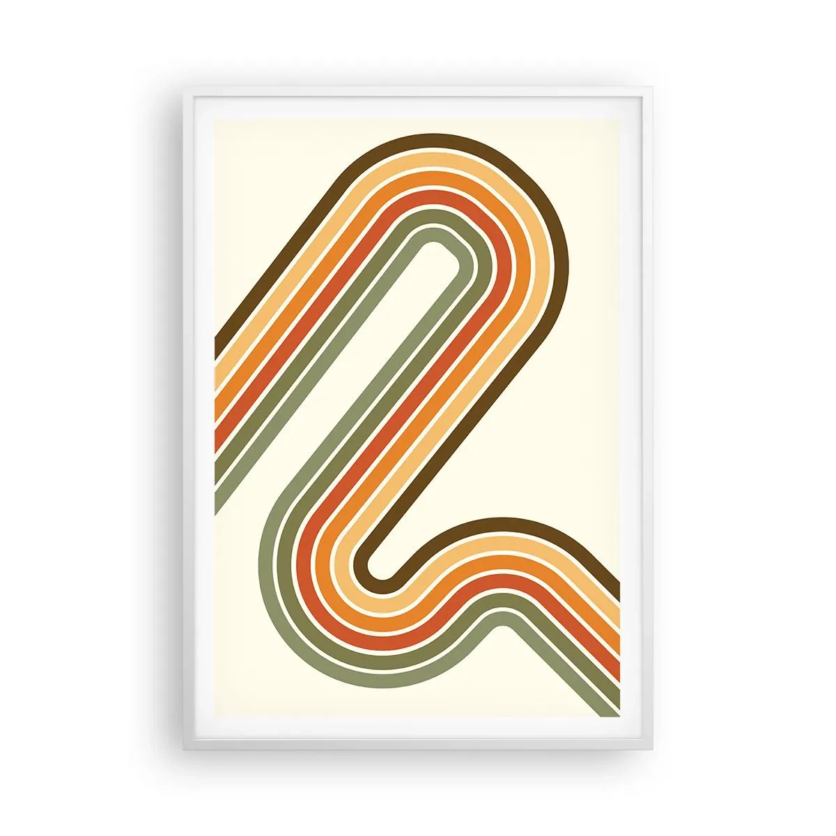 Affiche dans un cadre blanc - Poster - En zig zag vers le but - 70x100 cm