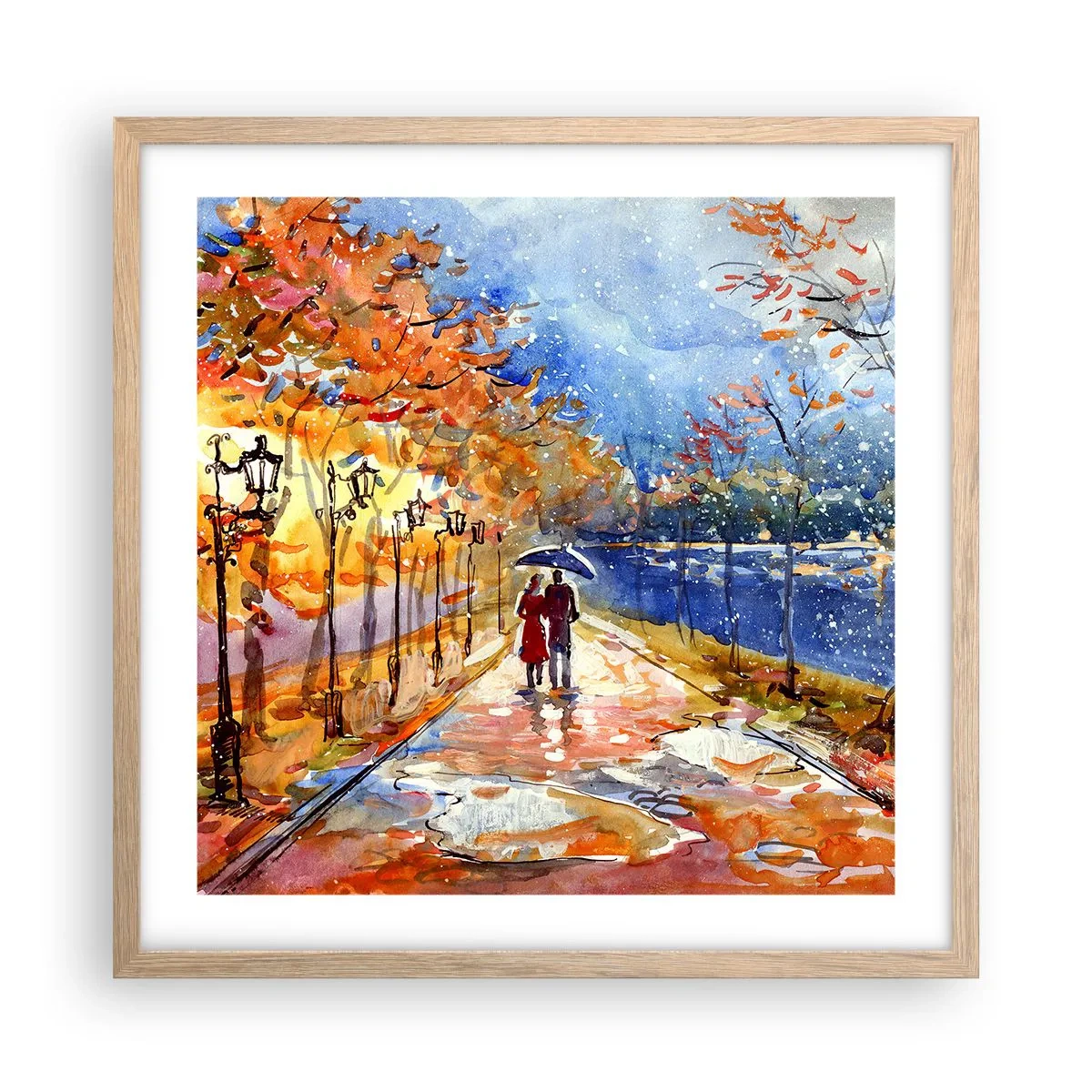 Affiche dans un chêne clair - Poster - Ensemble jusqu'au bout du temps - 50x50 cm