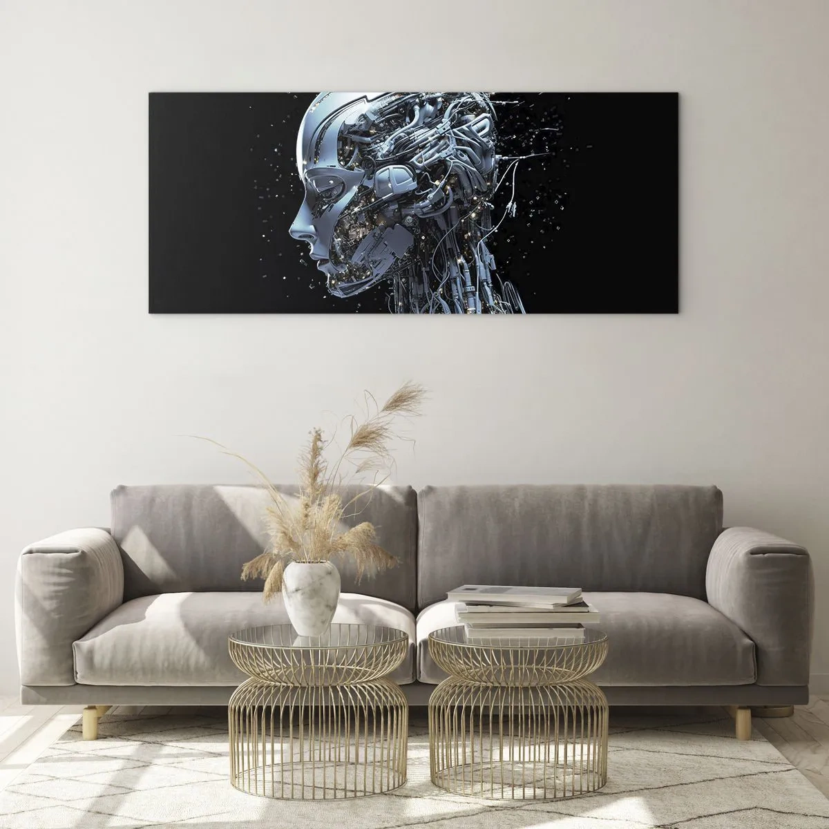 Impression sur verre - Image sur verre - La technologie est une femme - 100x40 cm