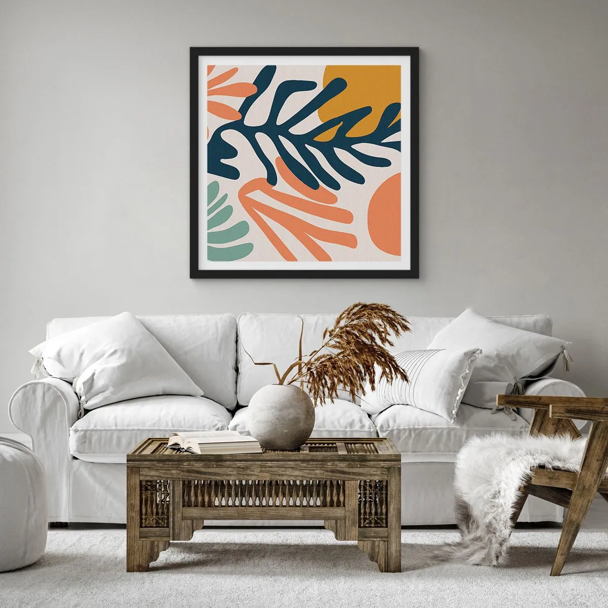 Affiche dans un cadre noir - Poster - Mers de corail - 30x30 cm