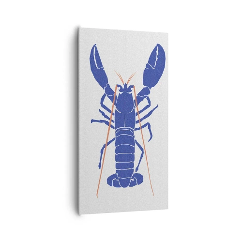 Impression sur toile - Image sur toile - Homard exquis en bleu marine - 65x120 cm