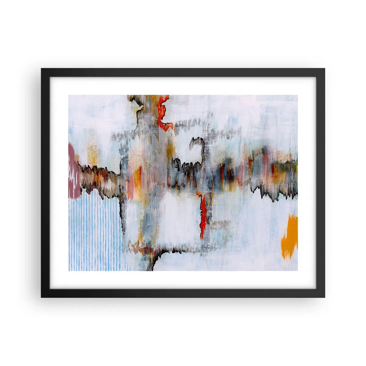 Affiche dans un cadre noir - Poster - Un bâton sur l'eau - 50x40 cm