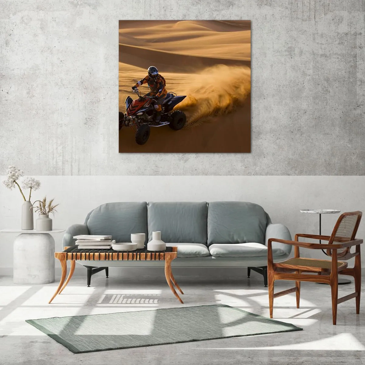 Impression sur verre - Image sur verre - Sur les vagues de sable - 60x60 cm