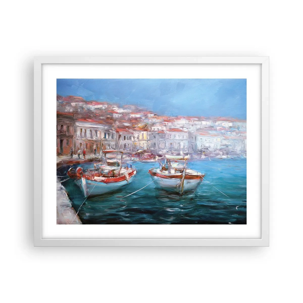 Affiche dans un cadre blanc - Poster - Baie italienne - 50x40 cm