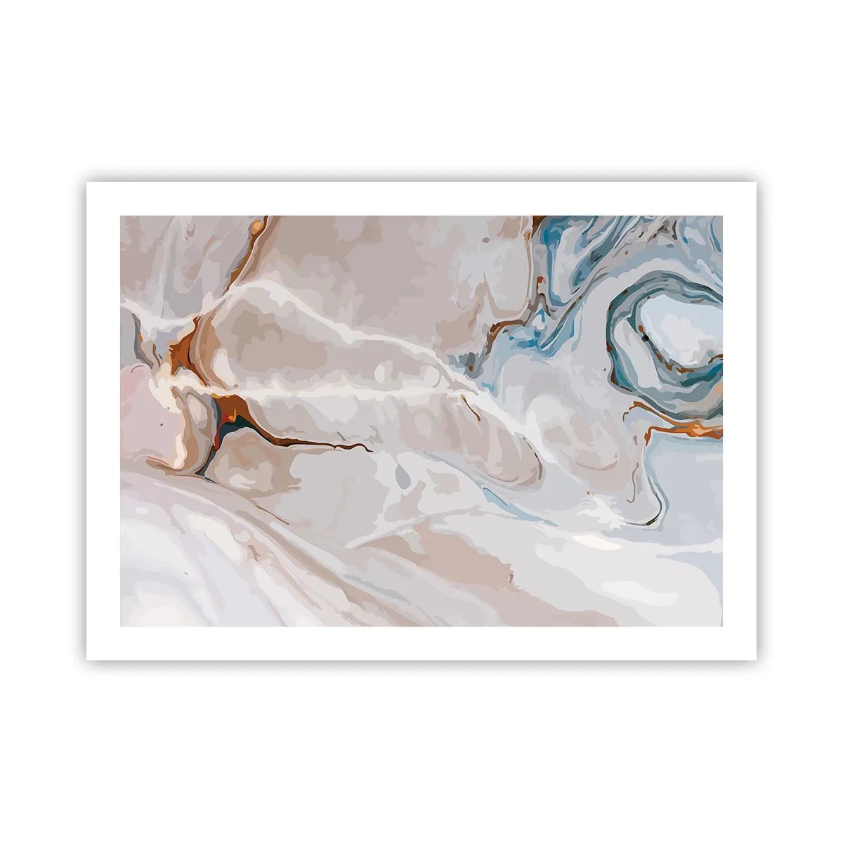 Affiche - Poster - Le bleu serpente sous le blanc - 70x50 cm