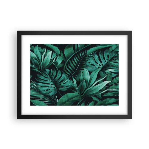 Affiche dans un cadre noir - Poster - Profondeur du vert tropical - 40x30 cm