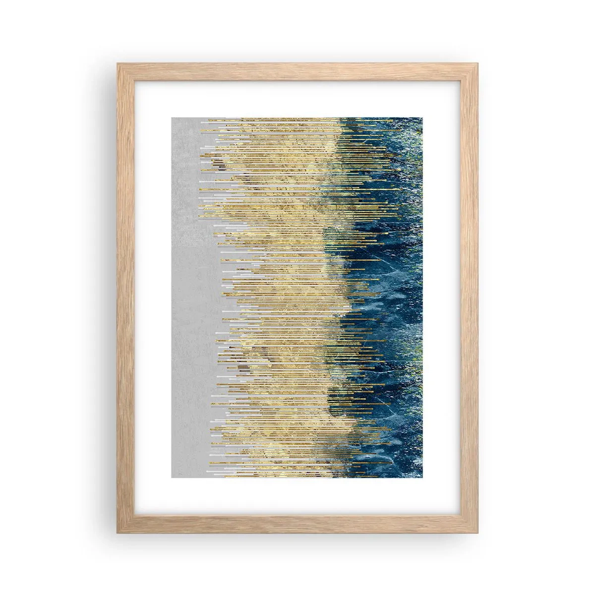 Affiche dans un chêne clair - Poster - Bordure dorée - 30x40 cm
