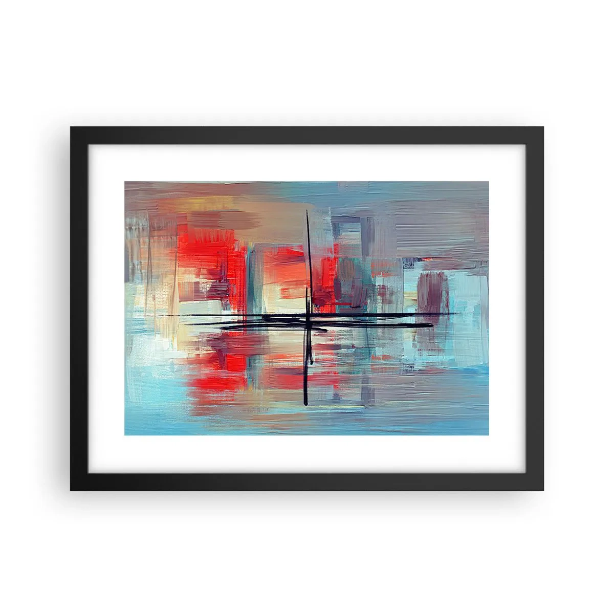 Affiche dans un cadre noir - Poster - Un paysage dans une dimension inconnue - 40x30 cm