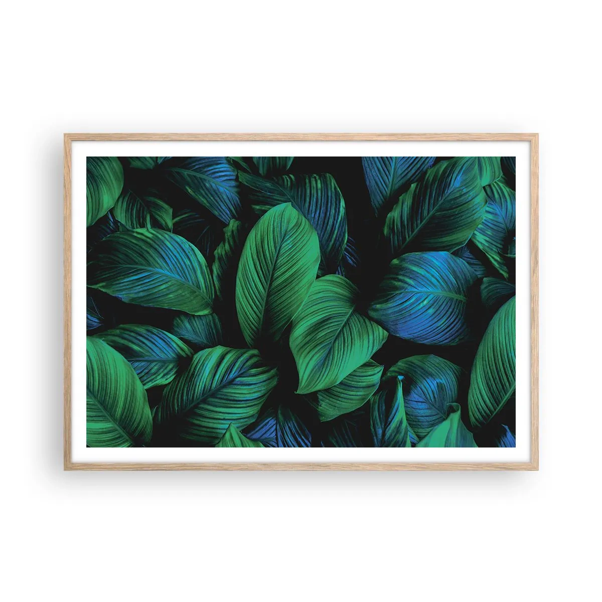 Affiche dans un chêne clair - Poster - Dans la foule verte - 100x70 cm