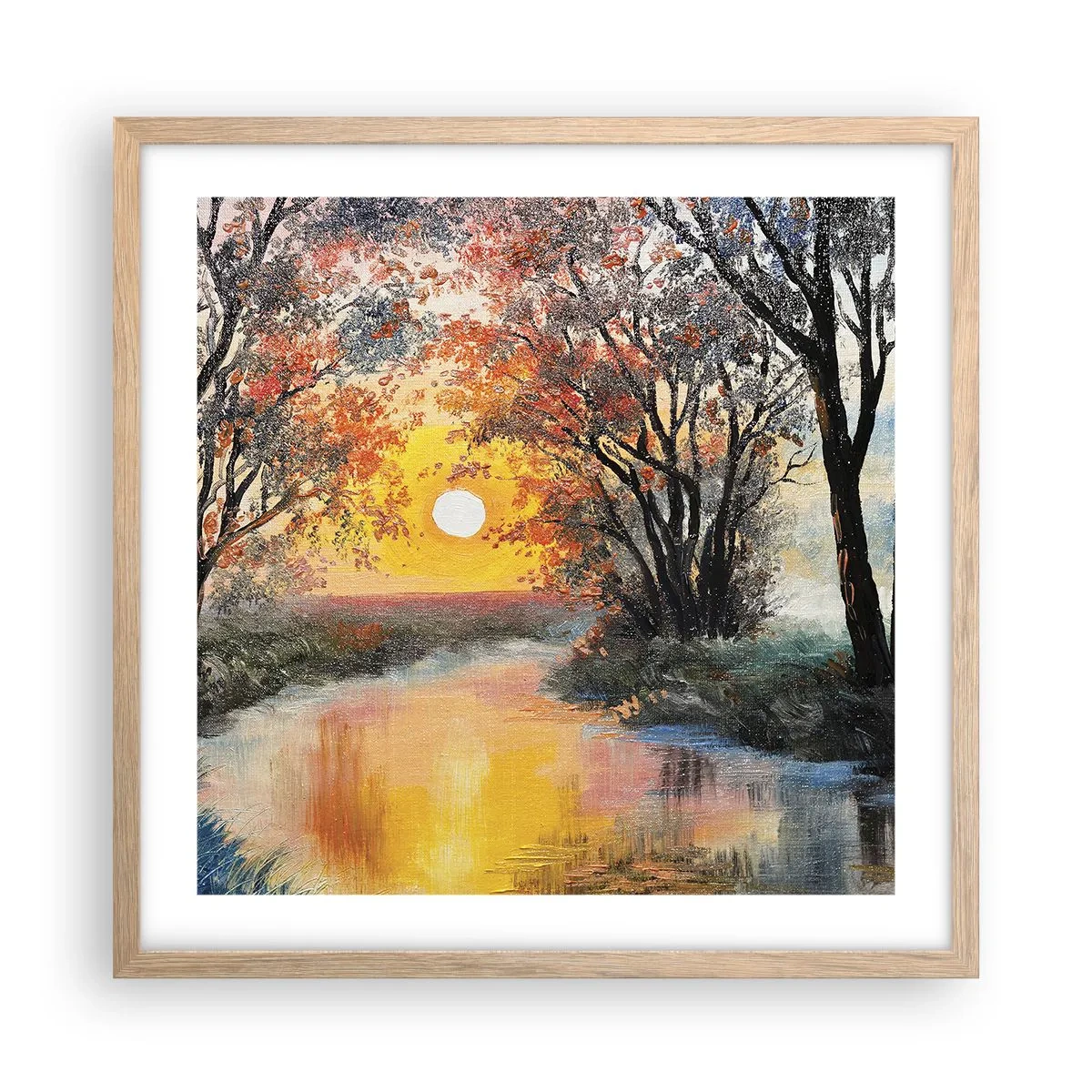 Affiche dans un chêne clair - Poster - Climats de printemps - 50x50 cm