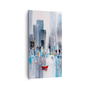 Impression sur toile - Image sur toile - Une métropole au bord de la baie - 65x120 cm