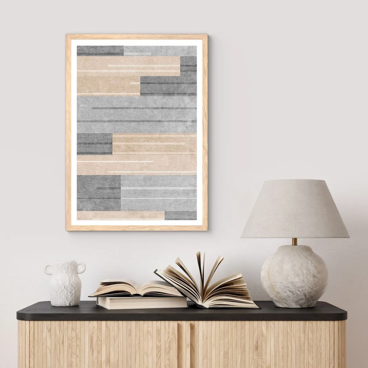 Affiche dans un chêne clair - Poster - Composition : se tenir droit - 50x70 cm