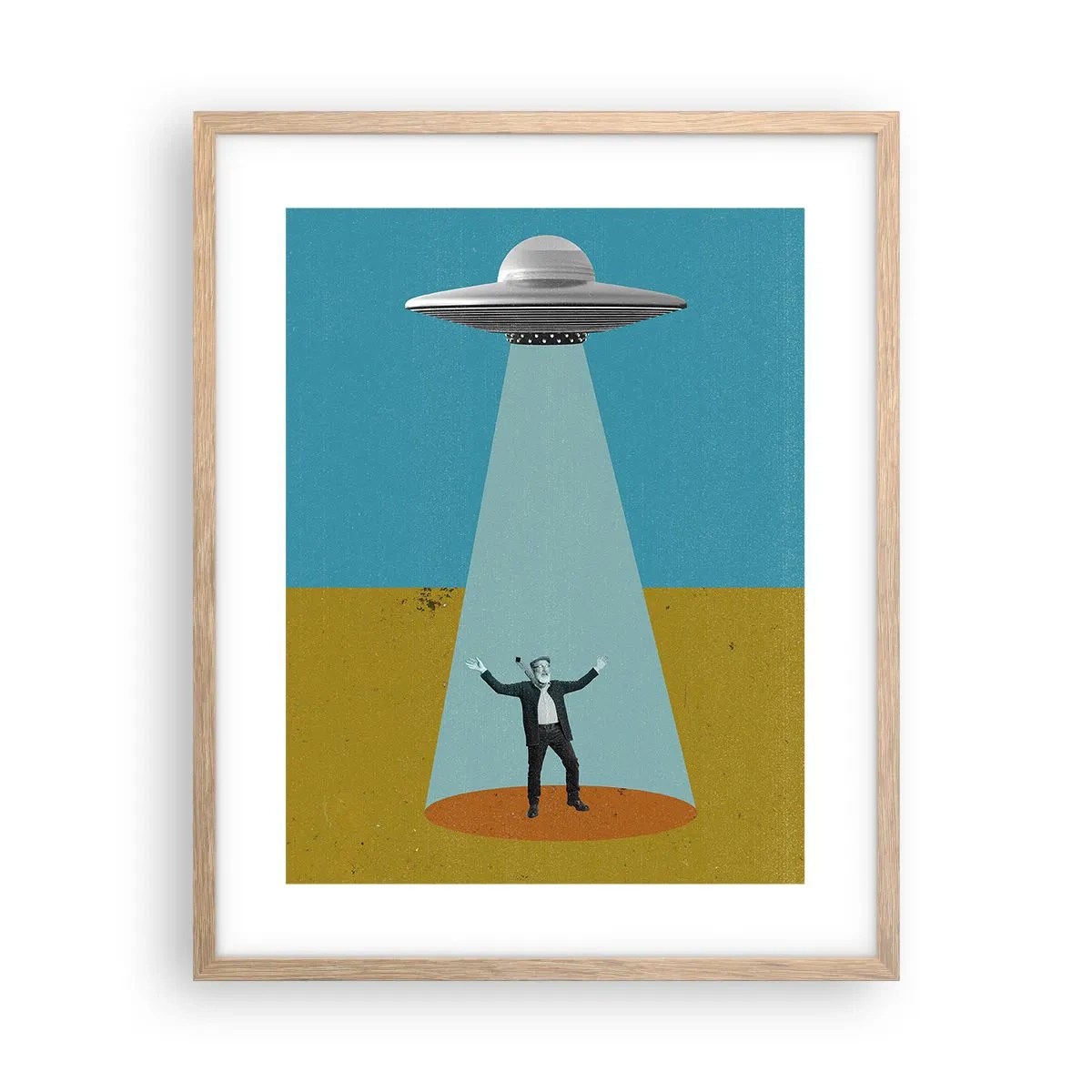 Affiche dans un chêne clair - Poster - Rencontre proche - 40x50 cm