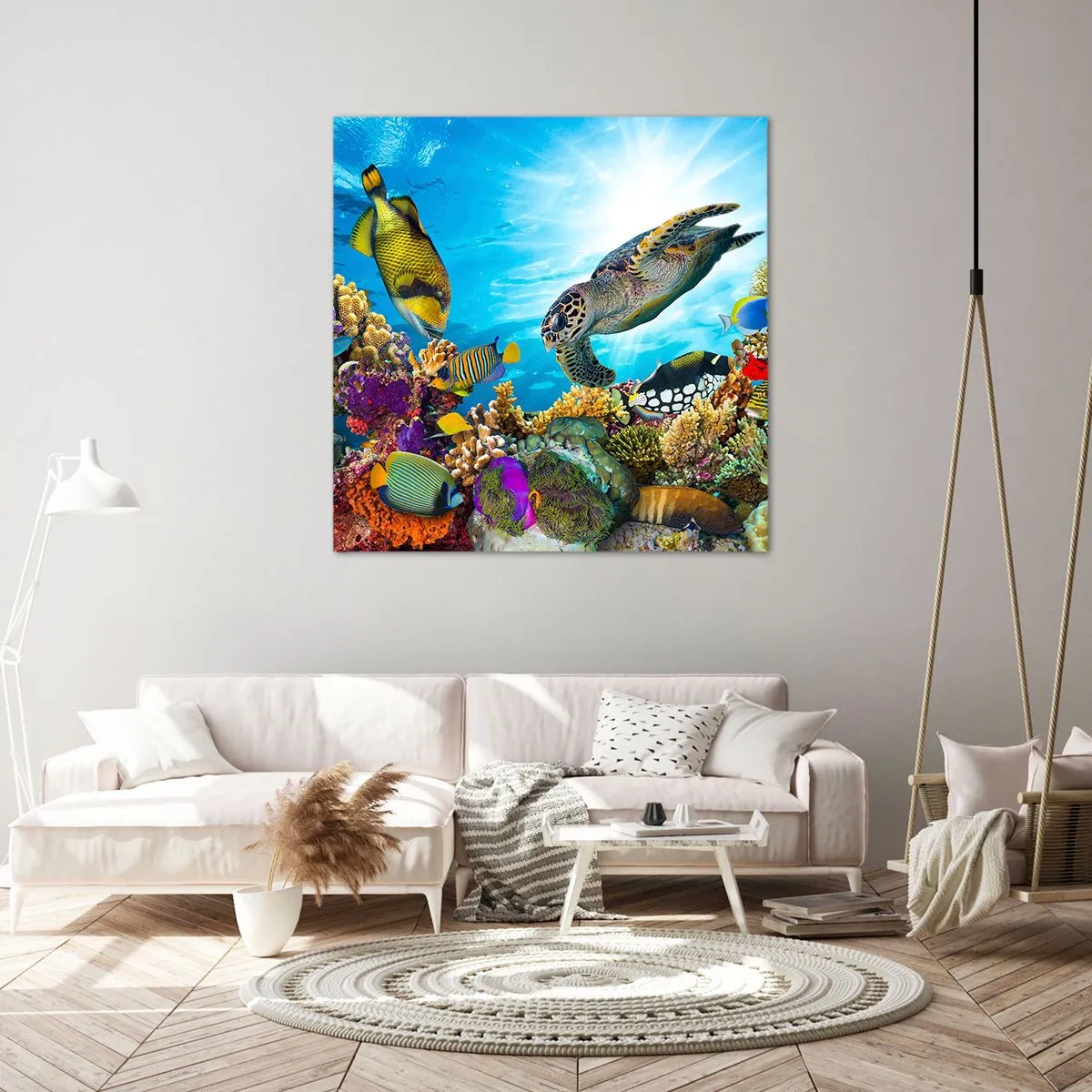 Impression sur toile - Image sur toile - Promenade de corail - 60x60 cm