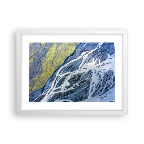 Affiche dans un cadre blanc - Poster - Peintures rupestres de la nature - 40x30 cm