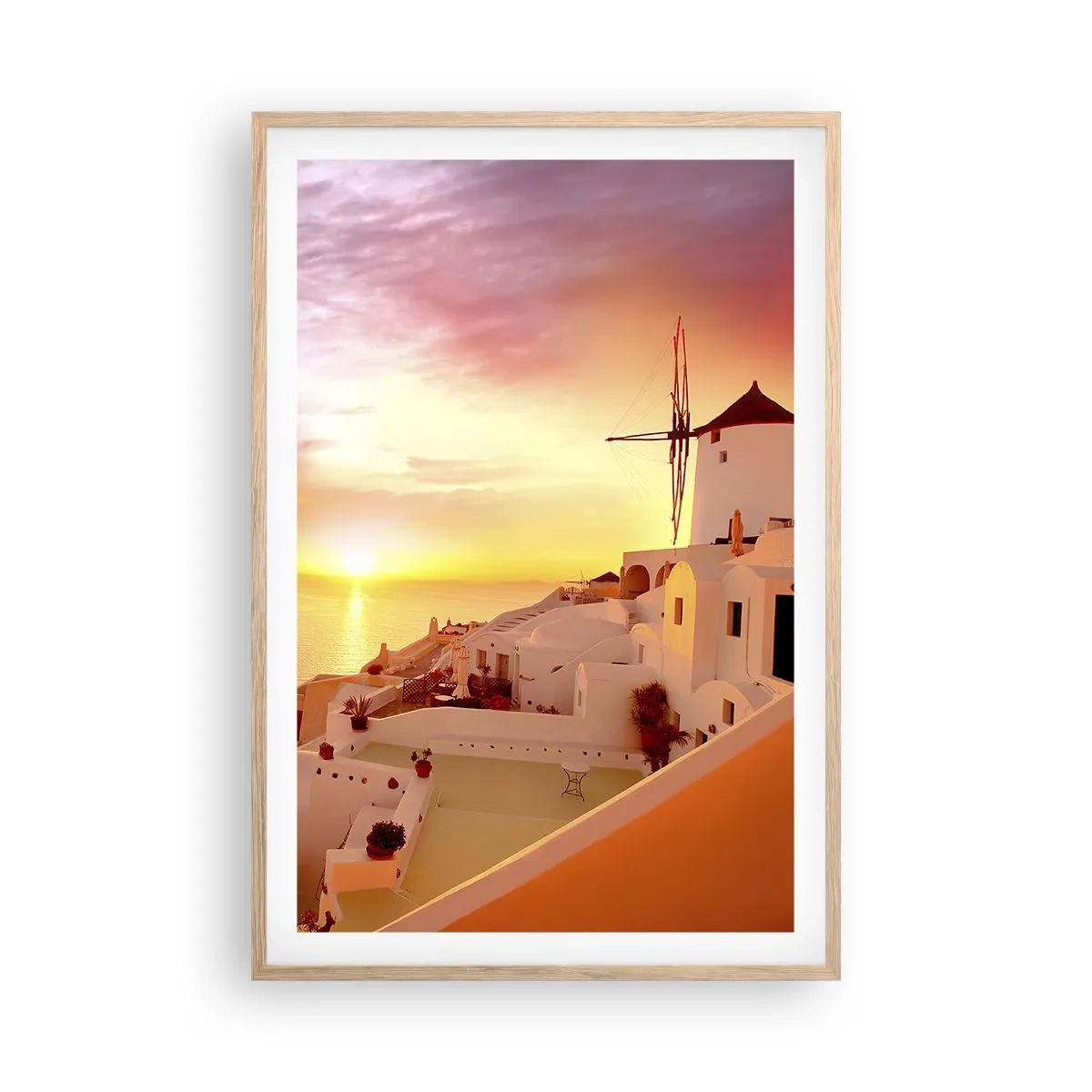 Affiche dans un chêne clair - Poster - Fondre en blanc et or - 61x91 cm