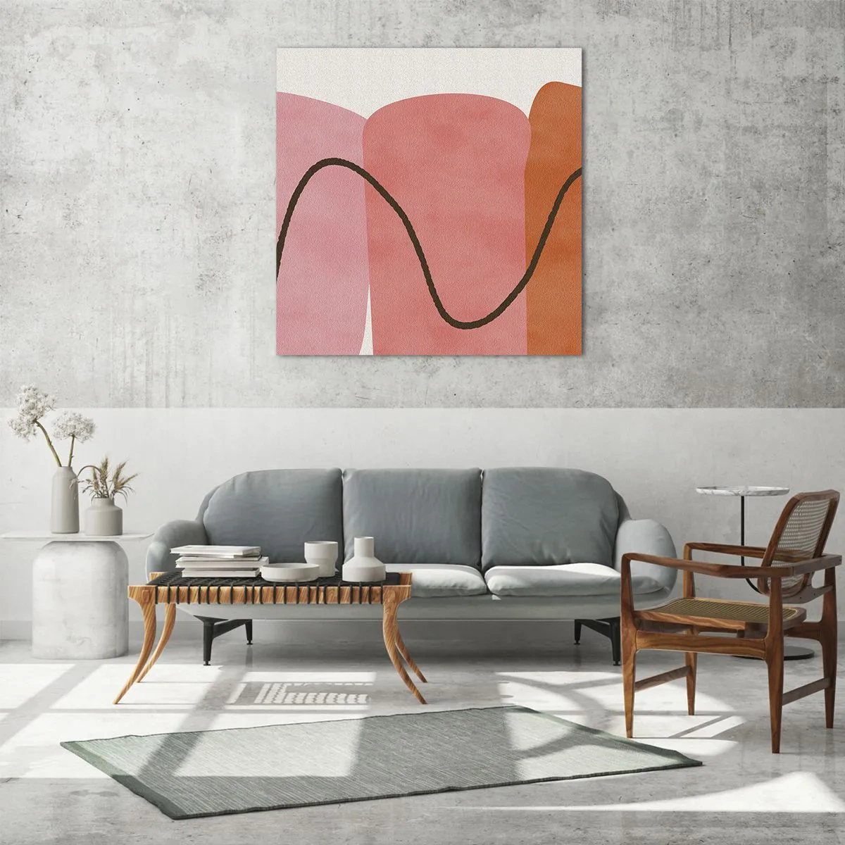 Impression sur verre - Image sur verre - mouvement doux des formes - 50x50 cm