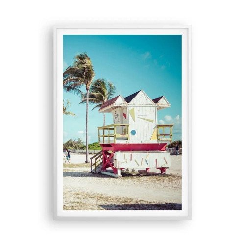 Affiche dans un cadre blanc - Poster - Une belle journée devant toi - 70x100 cm