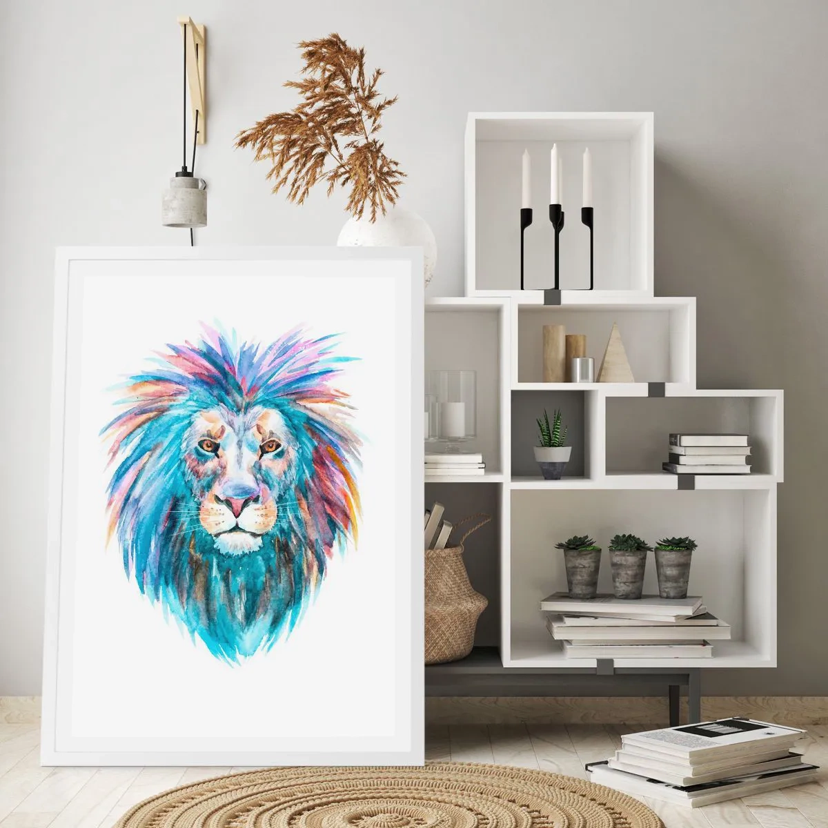 Affiche dans un cadre blanc - Poster - Aura électrique - 50x70 cm