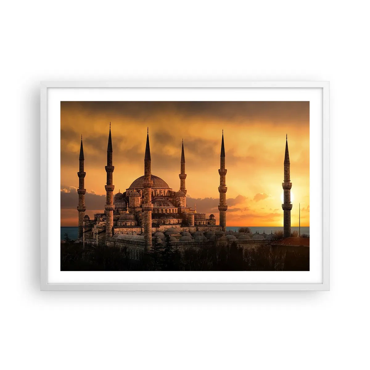 Affiche dans un cadre blanc - Poster - Dieu est grand - 70x50 cm