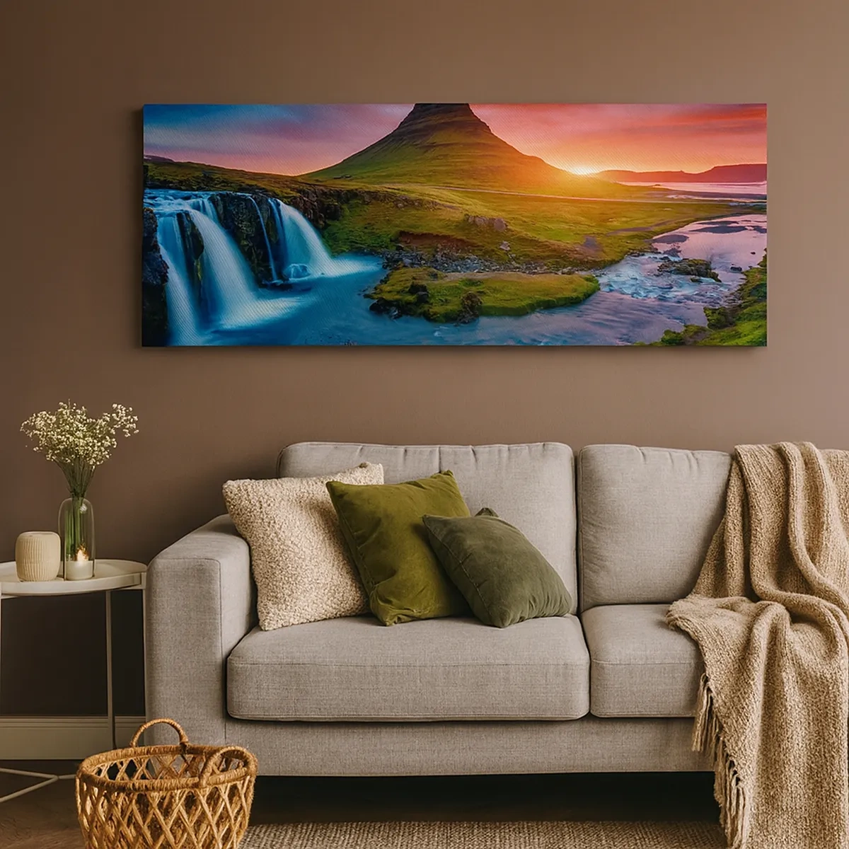 Impression sur toile - Image sur toile - Islande - feu et eau - 30x30 cm