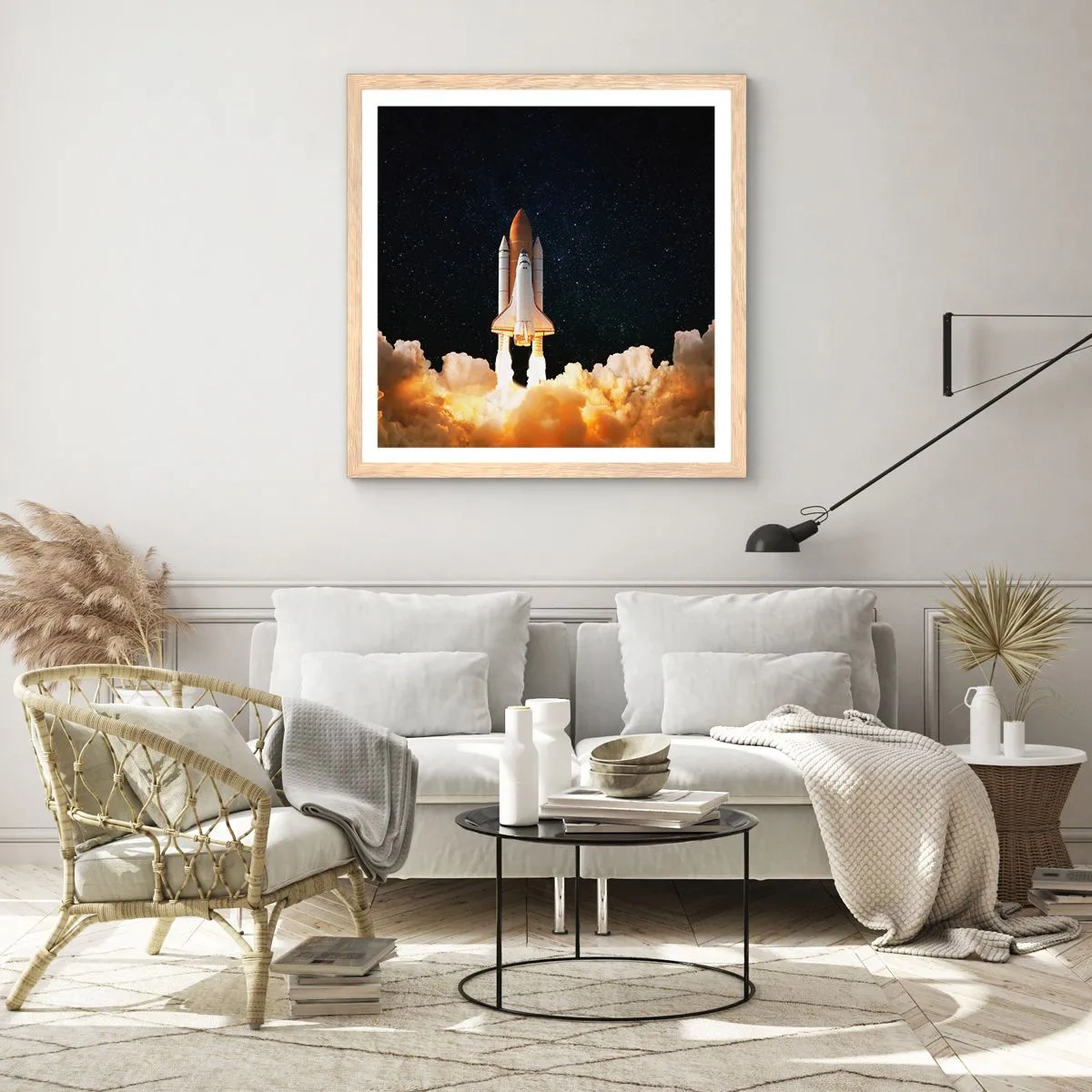 Affiche dans un chêne clair - Poster - Ad astra! - 60x60 cm