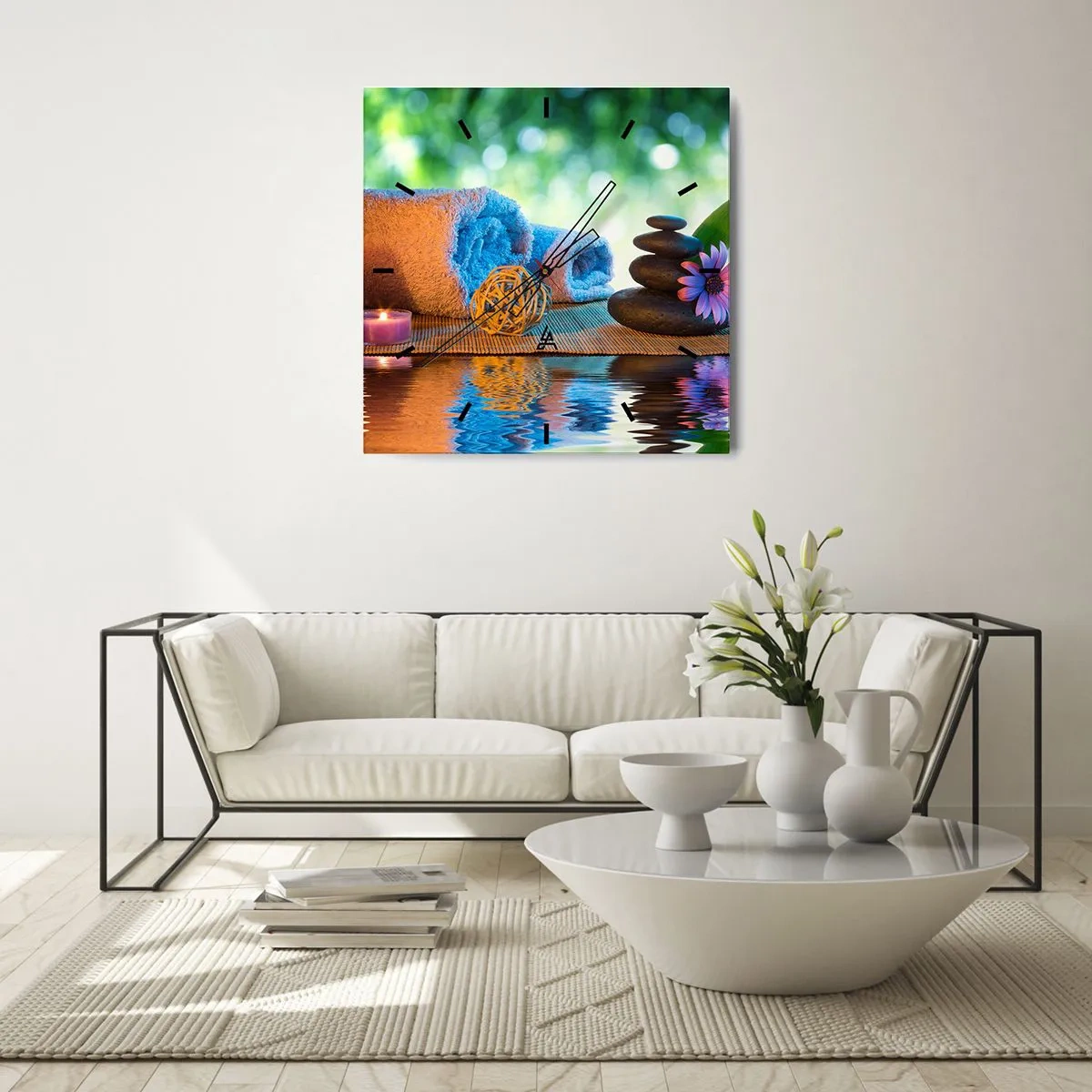 Horloge murale - Pendule murale - Temps pour le corps - 30x30 cm