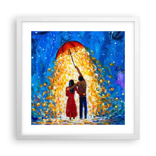 Affiche dans un cadre blanc - Poster - La magie d'une soirée pluvieuse ? - 40x40 cm