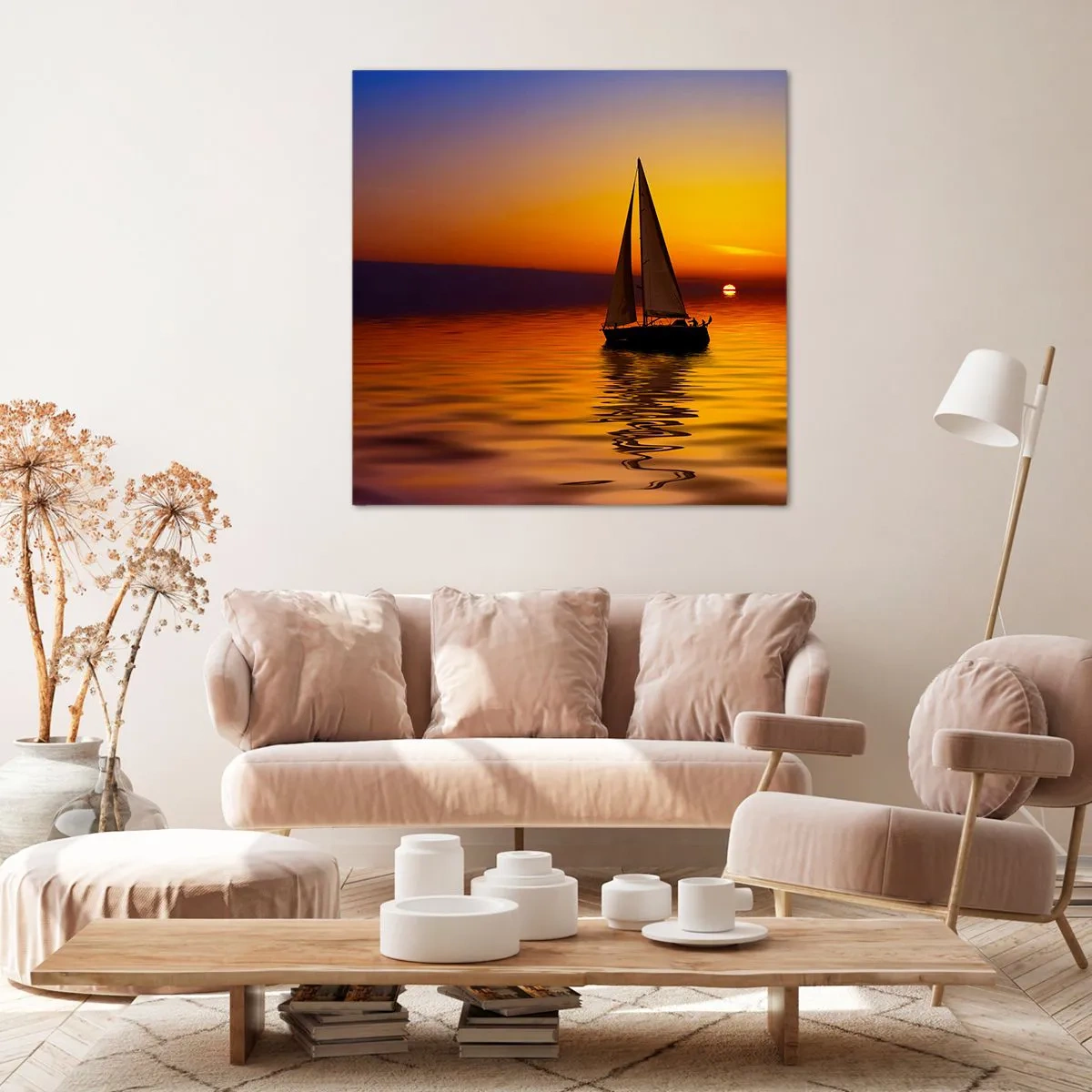 Impression sur toile - Image sur toile - Comme c'est calme au crépuscule… - 70x70 cm