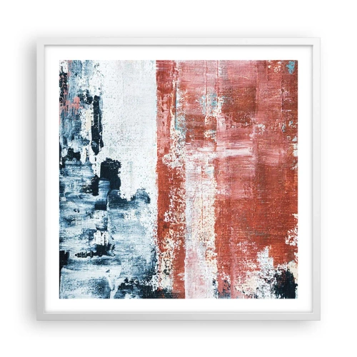 Affiche dans un cadre blanc - Poster - Moitié-moitié abstrait - 60x60 cm