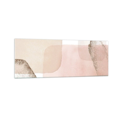 Impression sur verre - Image sur verre - Taches pastel avec éléments dorés - 140x50cm - Regard à travers la couleur - Décoration murale moderne pour le salon et la chambre ARTTOR