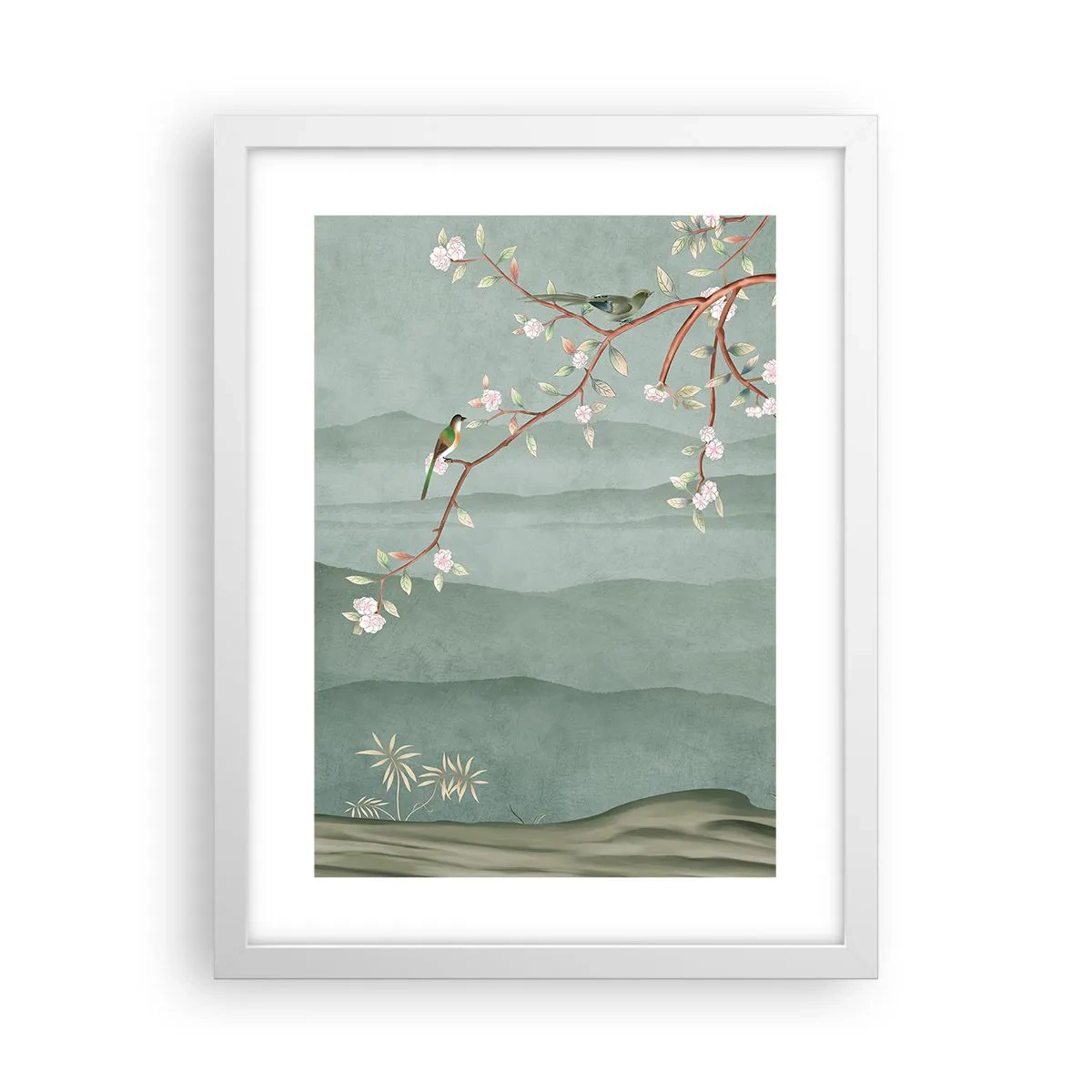 Affiche dans un cadre blanc - Poster - Printemps oh c'est toi - 30x40 cm