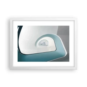 Affiche dans un cadre blanc - Poster - Au profondeur du bleu - 40x30 cm