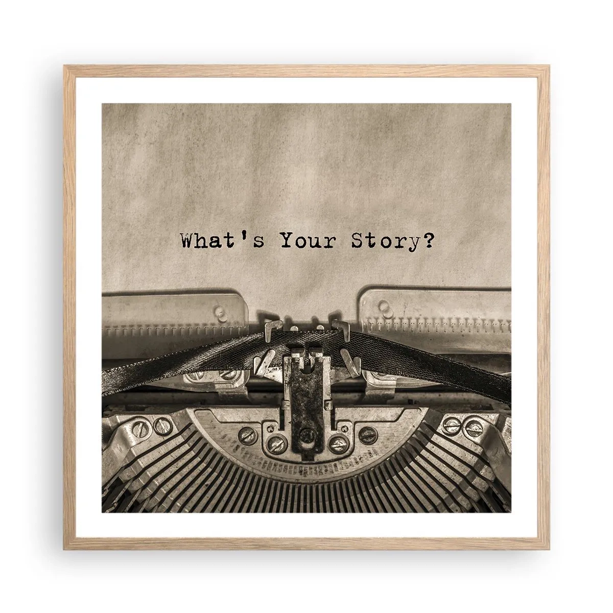 Affiche dans un chêne clair - Poster - Réponds-moi - 60x60 cm