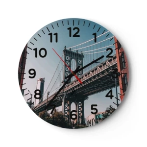 Horloge murale - Pendule murale - Sur les vagues de la ville - 30x30 cm