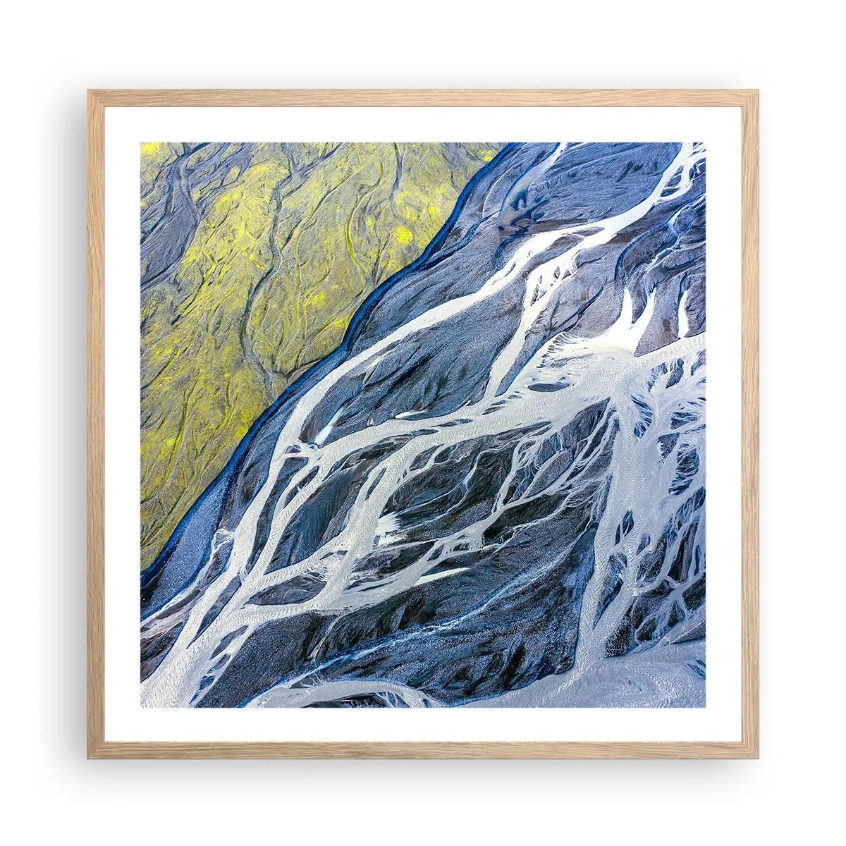 Affiche dans un chêne clair - Poster - Peintures rupestres de la nature - 60x60 cm