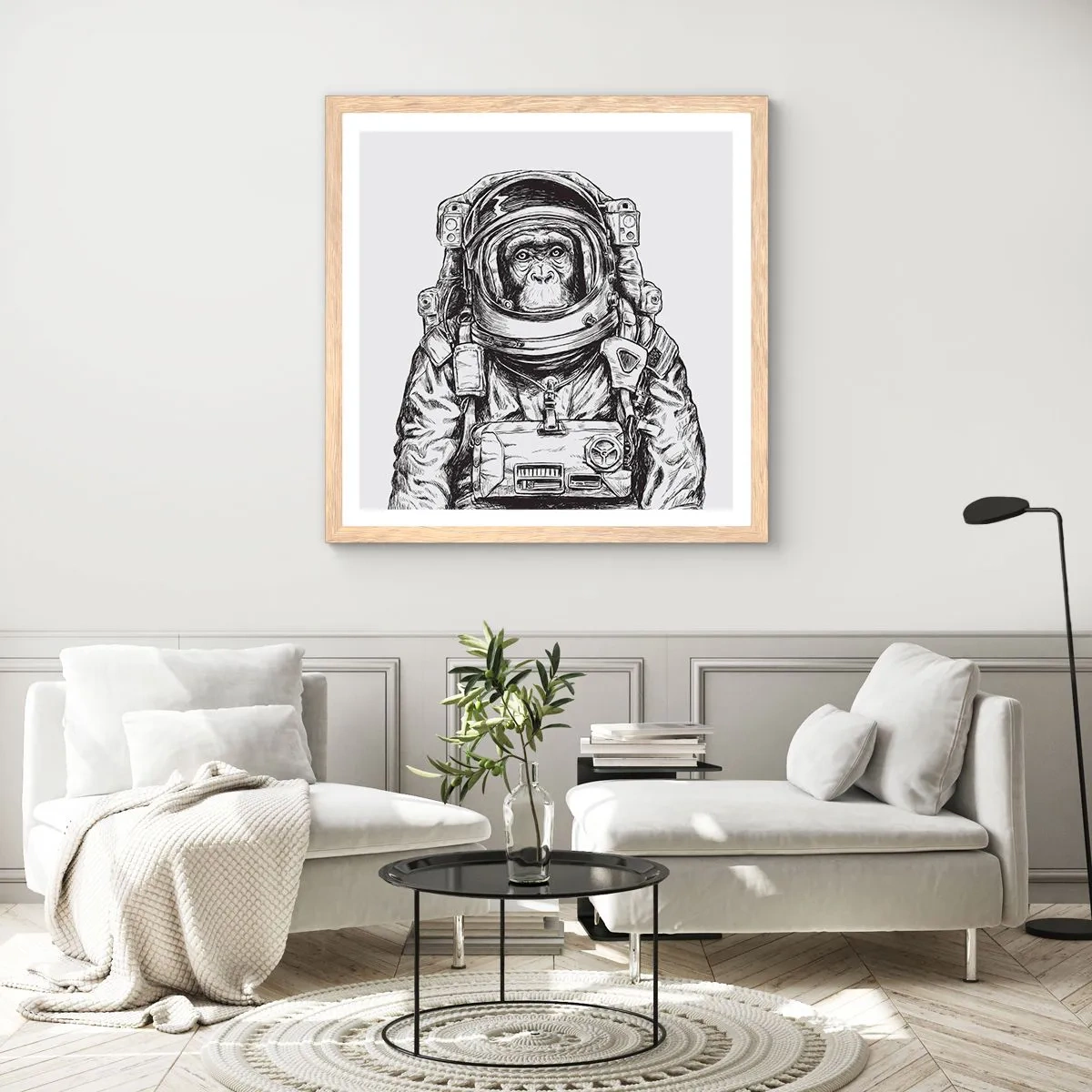 Affiche dans un chêne clair - Poster - Évolution alternative - 30x30 cm