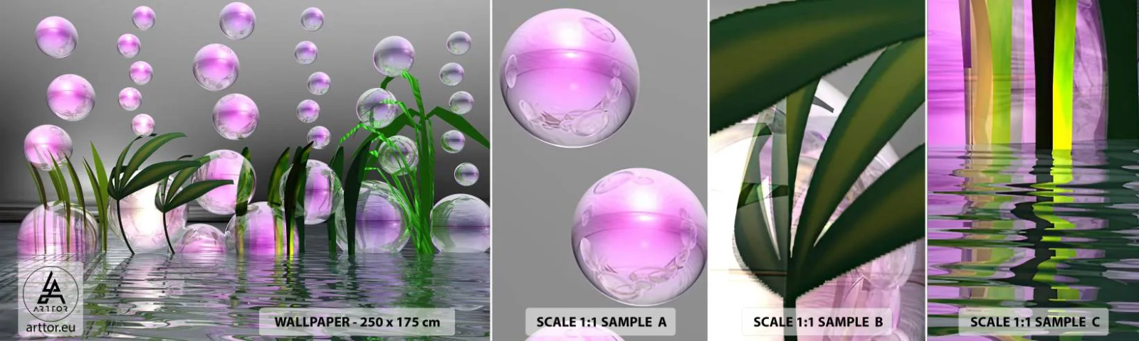 Échantillon De Papier Peint Standard Eco - Une composition réfléchissante de légèreté et de vie - Abstraction, Graphique, 3D - 100x30 cm