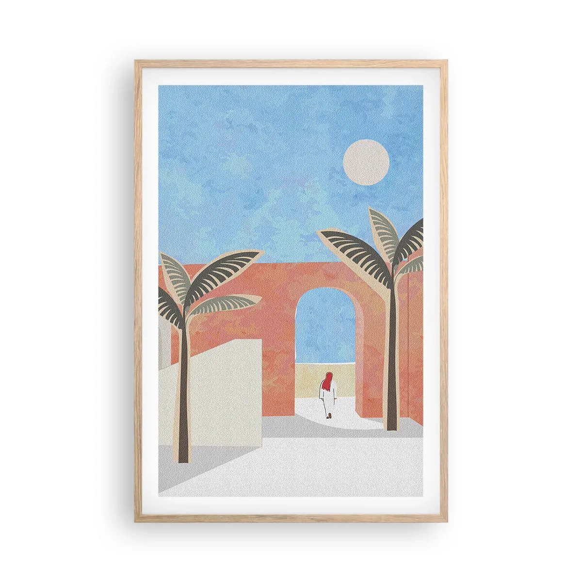 Affiche dans un chêne clair - Poster - Journée arabe - 61x91 cm