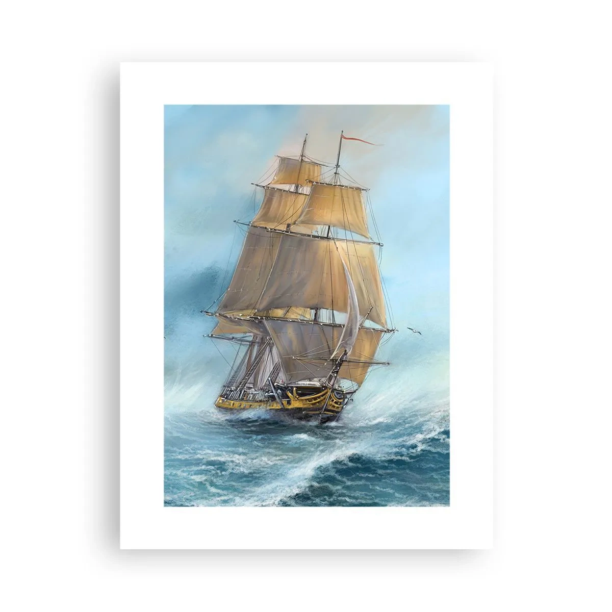 Affiche - Poster - Se précipitant sur les vagues - 30x40 cm