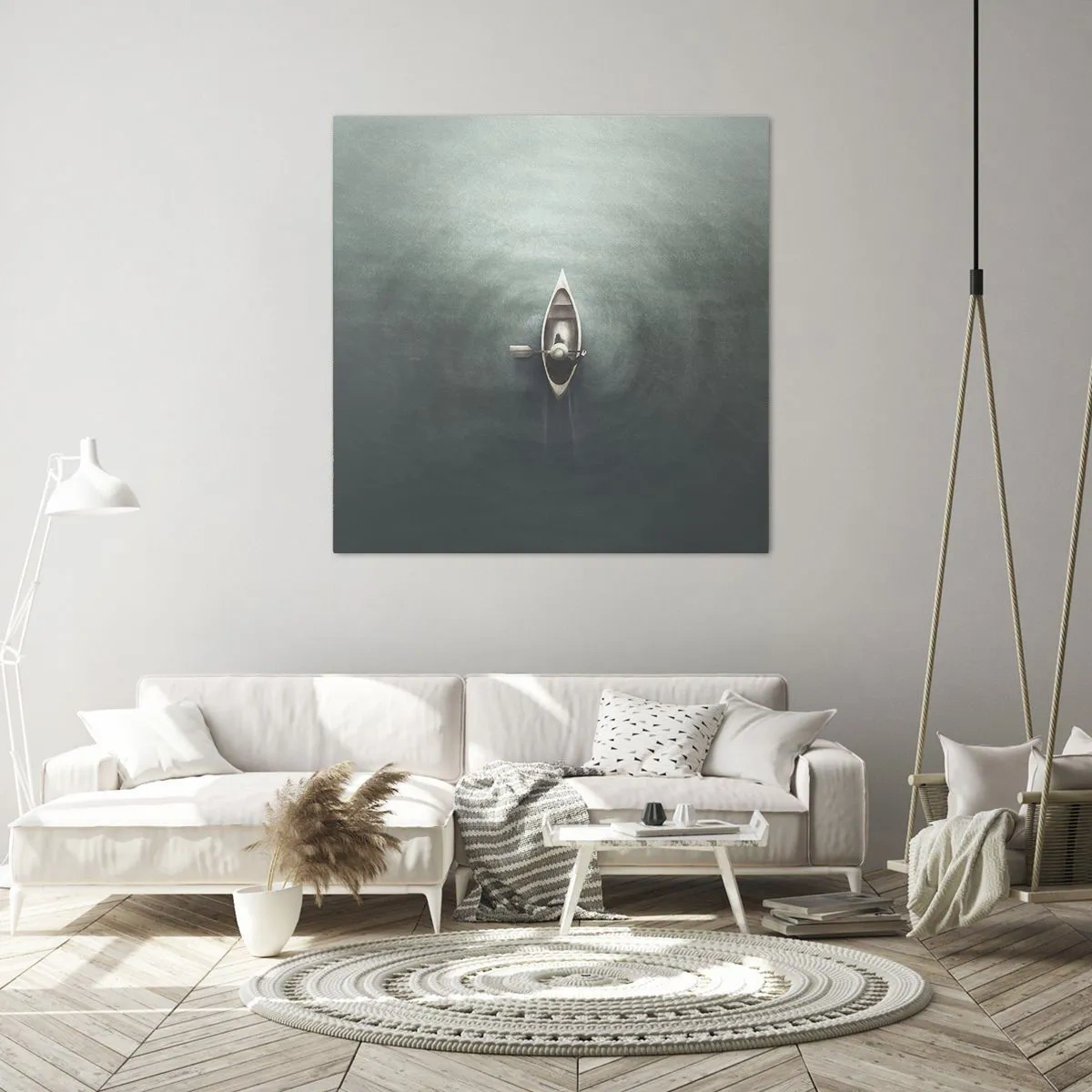 Impression sur toile - Image sur toile - À travers le lac de la lune - 60x60 cm