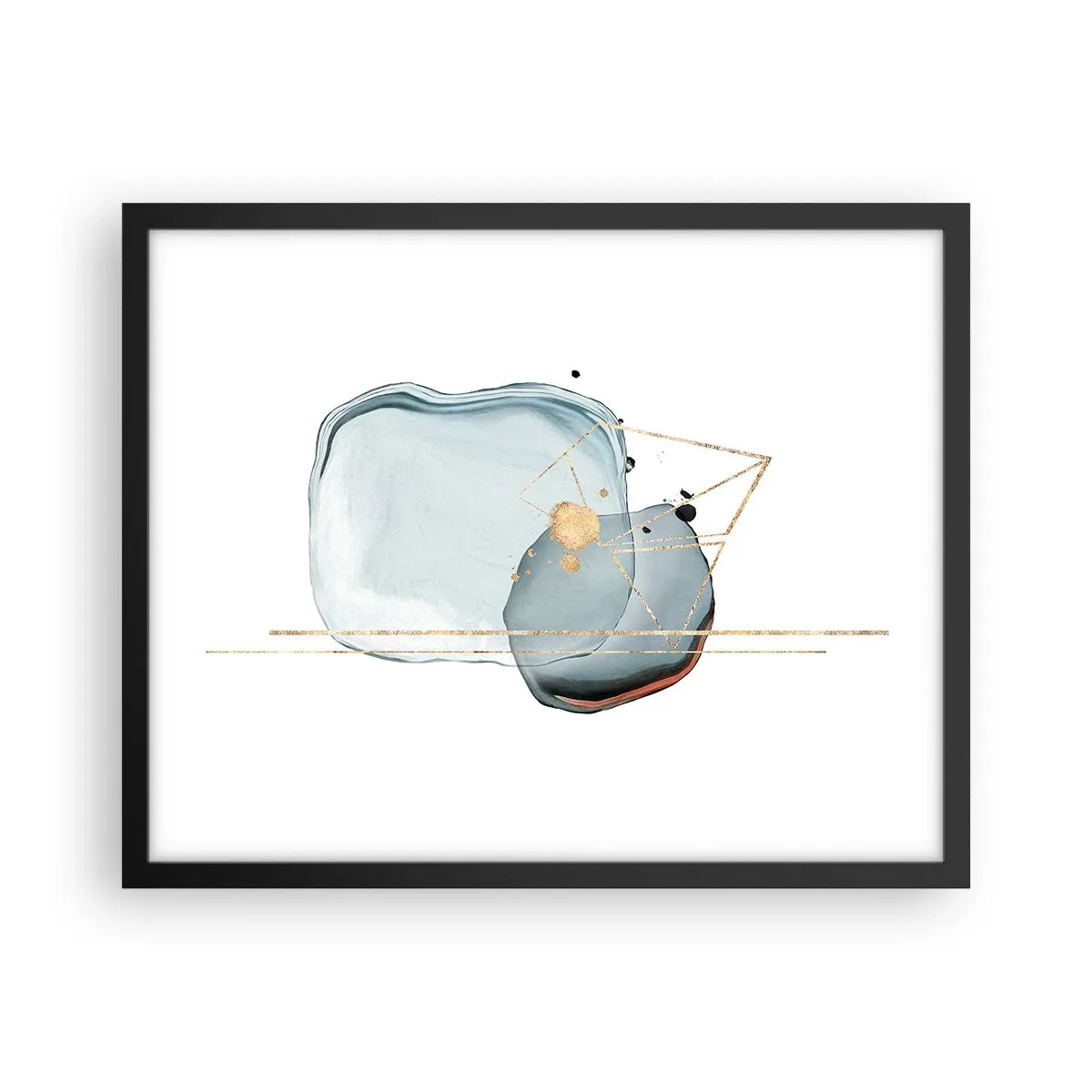 Affiche dans un cadre noir - Poster - Etude des gouttes - 50x40 cm