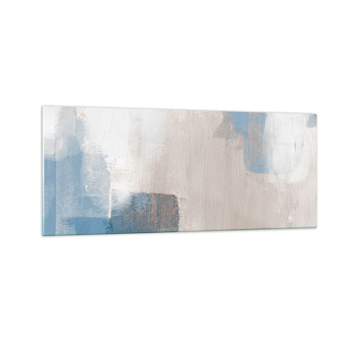 Impression sur verre - Image sur verre - Abstraction rose derrière un rideau de bleu - 100x40 cm