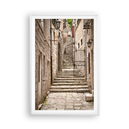 Affiche dans un cadre blanc - Poster - Une vieille ruelle magique - 61x91 cm