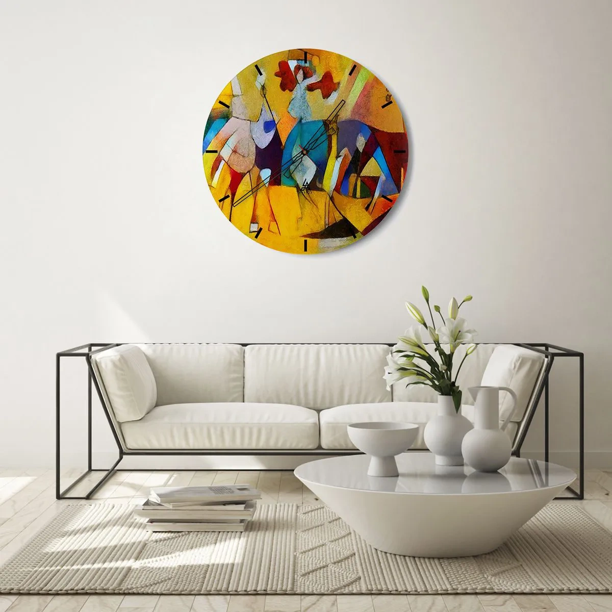 Horloge murale - Pendule murale - Soleil - vie - joie - 30x30 cm