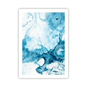 Affiche - Poster - Composition abstraite dans les tons de bleu et de blanc - 50x70cm - Concert de bleu - Décoration murale moderne pour le salon et la chambre ARTTOR