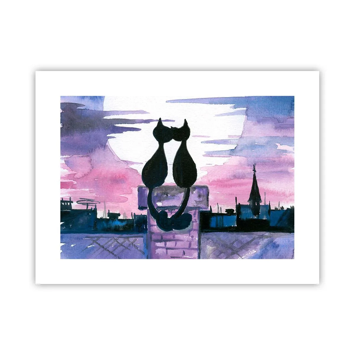 Affiche - Poster - Rendez-vous sous la lune - 40x30 cm