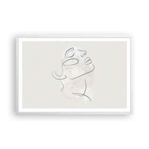 Affiche dans un cadre blanc - Poster - L'esquisse d'un rêve - 91x61 cm